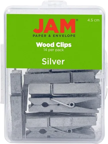 Vista 16 de JAM Papel® Mini Madera Ropa Pin Clips – 1 1/8" & 7/8 – 50 por caja, Blanco