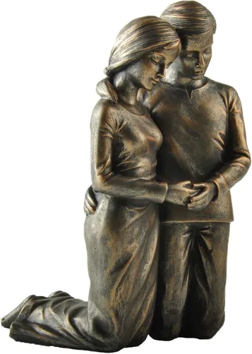 Vista 6 de Figura arrodillada de marido y esposa rezando, estatua de resina de 6.25 pulgadas, regalo religioso para parejas, decoración cristiana del hogar