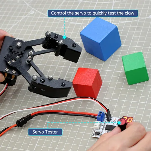 Vista 7 de Recogida mecánica del agarrador del agarrador del robot de la garra DIY, piezas de recambio de accesorios de construcción, BigClaw con el servo