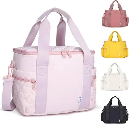 Vista 10 de NOL Natural Organic Lifestyle Bolsa Térmica de Almuerzo de Nylon para Mujeres Bonita Bolsa de Almuerzo Acolchada Grande A Prueba de Fugas Aislada