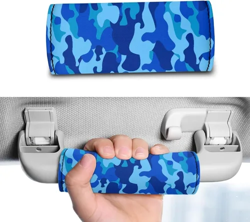 Vista 3 de Belidome Manija de equipaje de camuflaje azul militar para maleta para identificación de equipaje de viaje, cubierta de mango, marcador