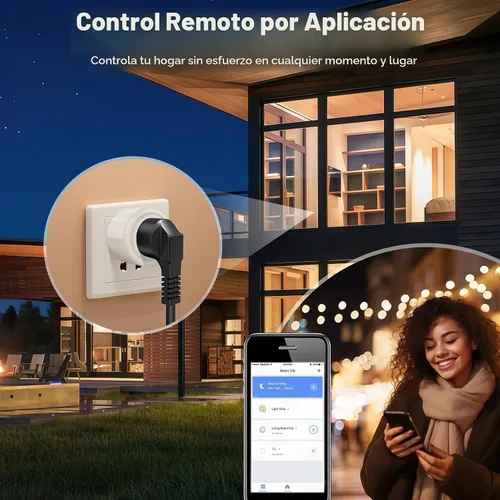 Vista 3 de DeeprClean Mini enchufes inteligentes compatibles con Alexa App Controlado Wifi Socket Compatible with Google Assistant with Timer & Schedule