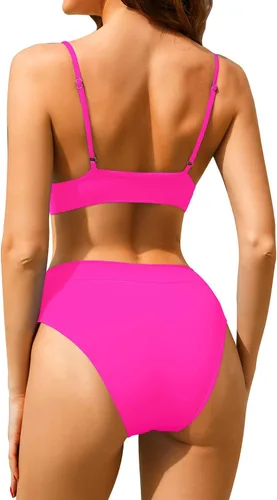 Vista 2 de Tempt Me Women High Waisted Bikini Set Two Piece Bathing Suits Triangle Swimsuit