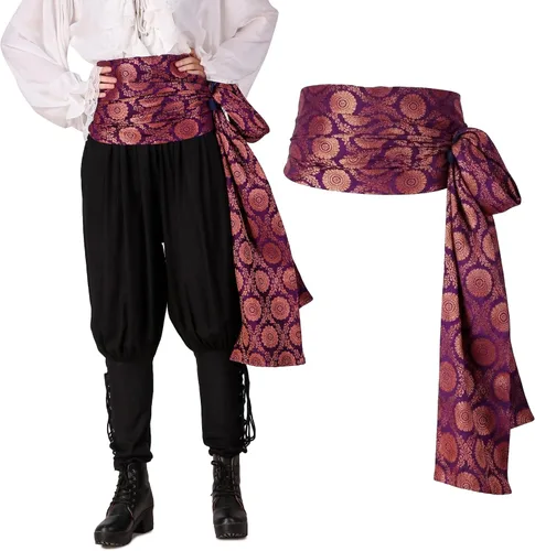 Vista 18 de ThePirateDressing Disfraz de pirata medieval renacentista para Halloween, banda grande