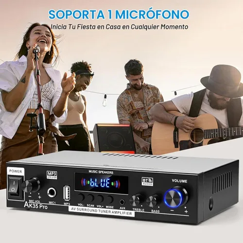 Vista 7 de AK35Pro Bluetooth 5.0 Mini amplificador estéreo de 2 canales para altavoces
