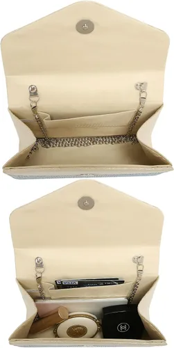 Vista 4 de Dasein Bolso de noche para mujer, embragues de fiesta, bolsos de boda, cóctel, baile de graduación, bolsos con purpurina esmerilada