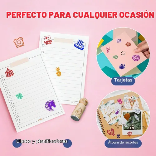 Vista 6 de Excelente sello de goma en forma de estrella para sellar planificadores de manualidades, mini de 1/2 pulgada