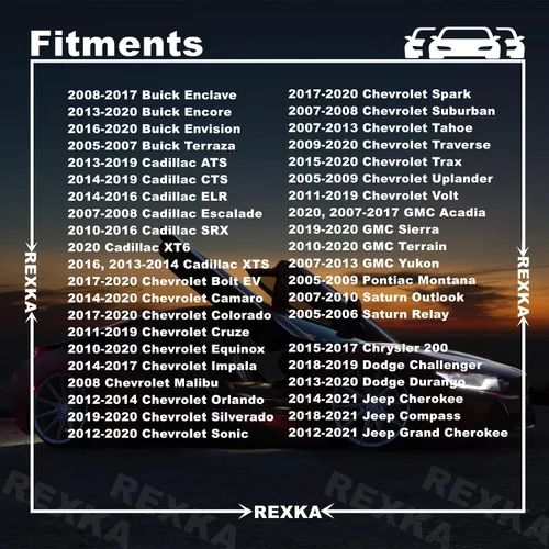 Vista 4 de Rexka 10 clips de moldeo de rueda basculante 19352782 68172491AA compatibles con GM Chevrolet GMC Cadillac Jeep Cherokee Compass Grand Cherokee