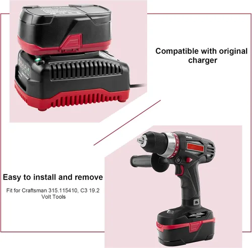 Vista 6 de ARyee Reemplazo de 6.0Ah 19.2 voltios para Craftsman DieHard C3 XCP 130279005 11375 1323903 130211004 11045 315.113753 315.115410 315.11488 5 315