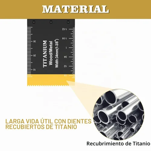 Vista 3 de Trivd Frol 10 cuchillas multiherramienta de titanio, hojas de sierra oscilantes, corte de metal para clavos, madera, plástico y material duro, juego