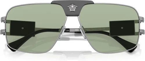 Vista 5 de Versace Gafas de sol Hombre Montura Gunmetal, Lentes Verdes, 63MM