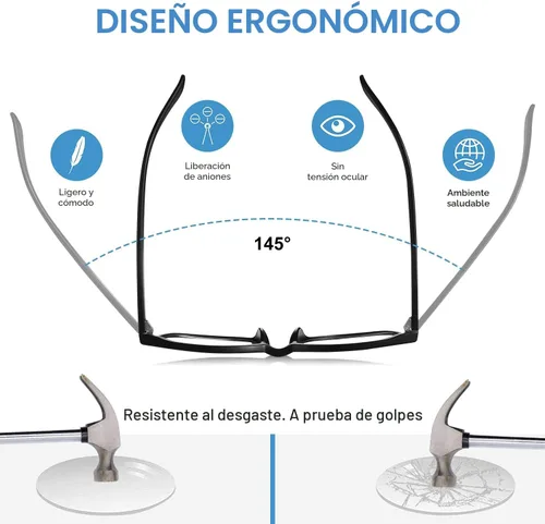 Vista 5 de Okany Lentes de bloqueo de luz azul para mujeres, hombres y mujeres, con filtro de pantalla de computadora negra, gafas de juego para mujeres