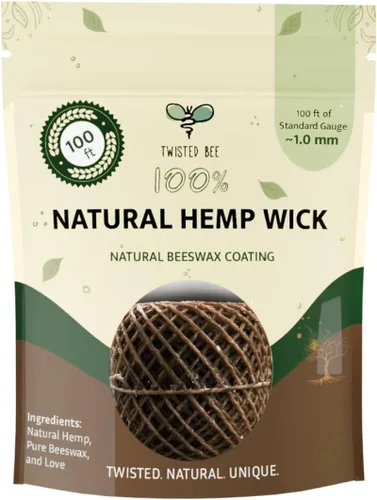 Vista 9 de Mecha de cáñamo 100% natural con revestimiento de cera de abeja natural (autodispensación estándar de 40 pies)