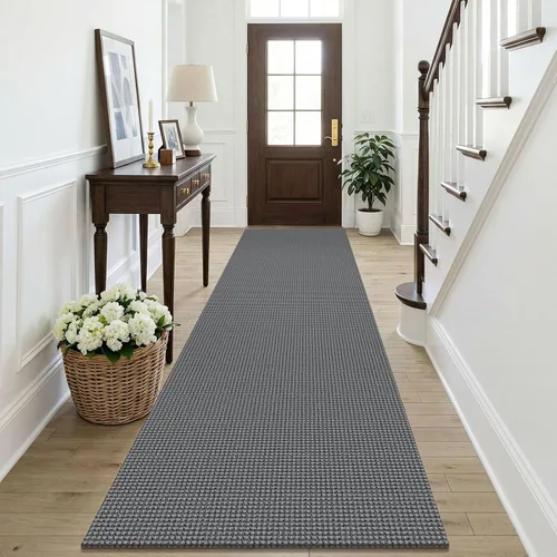 Vista 83 de KOZYFLY - Tapete para puerta de interior, lavable, pequeña, antideslizante, con respaldo de goma, felpudo de algodón para el hogar, color negro
