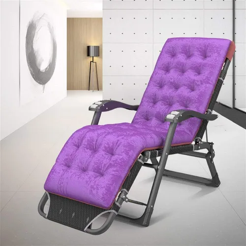 Vista 2 de Purple Garden Loungers and Recliners Folding Sunbed,Static Load, Rust-Resistant, with Breathable Synthetic Fabric, Footrest 3 Position Adjustment