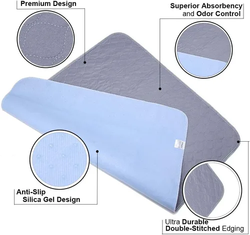 Vista 2 de JdPet - Almohadillas lavables para orina de perros + guantes de aseo gratis – Almohadillas reutilizables para Whelping, alfombrilla impermeable