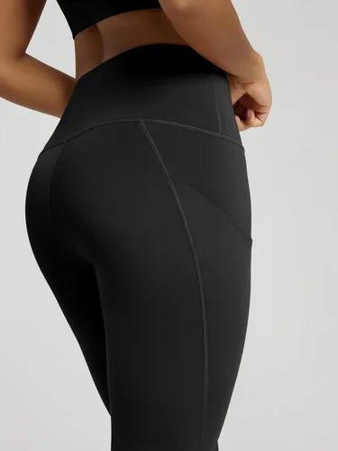 Vista 3 de ODODOS - Leggings tipo capri de mujer, no se traslucen y modelan el abdomen, con cintura alta y bolsillos para hacer yoga, atletismo, ejercicio