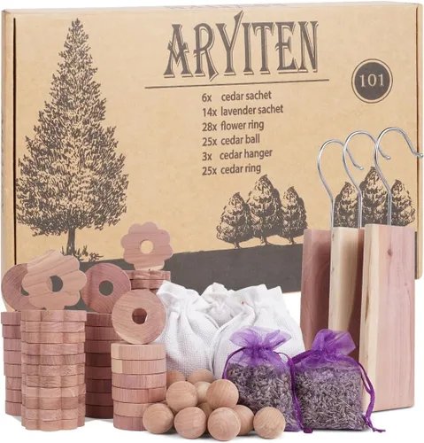 Vista 8 de Aryiten Bloques de cedro para almacenamiento de ropa, paquete de 32 anillos de cedro, tablones de cedro aromático para almacenamiento de ropa