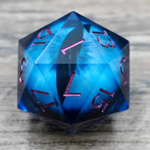 Vista 7 de Dados Dungeons and Dragons D20 con estuche de regalo, dados jumbo de globo ocular de 1.776 pulgadas (1.969 in), dados poliédricos de borde afilado
