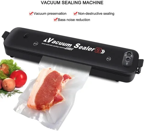 Vista 2 de Sellador al vacío - Máquina selladora al vacío para cocina con bolsas selladoras al vacío para alimentos, sellador al vacío para alimentos secos
