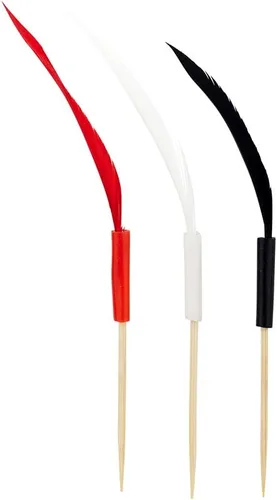 Vista 9 de Restaurantware Palillos de dientes de fiesta de 4 pulgadas, 500 pinchos decorativos, desechables, biodegradables, palillos de cóctel peludos