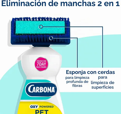 Vista 4 de Carbona Oxy-Powered - Removedor de manchas y olores de mascotas Limpiador de alfombras para mascotas 13.5 onzas