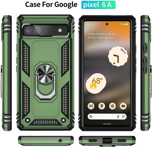 Vista 3 de Funda para Pixel 6a, Google Pixel 6A con protector de pantalla HD, [grado militar de 16 pies probada en caídas], anillo protector a prueba de golpes