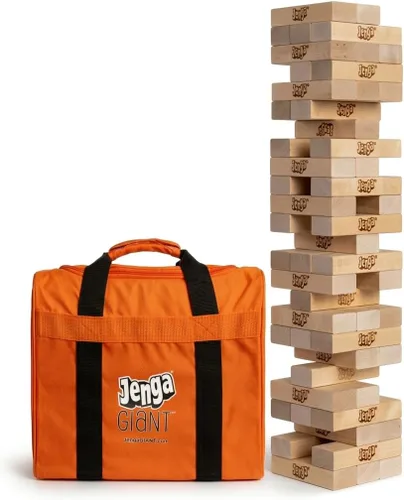 Vista 9 de Jenga Gigante - Bloques de madera dura - Se apilan hasta más de 3 pies - Licencia oficial - JS4