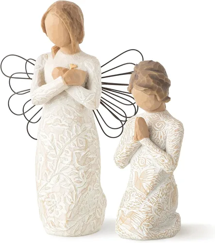 Vista 6 de Willow Tree with affection Angel, Love My Cat (Luz), juego de 2 figuras