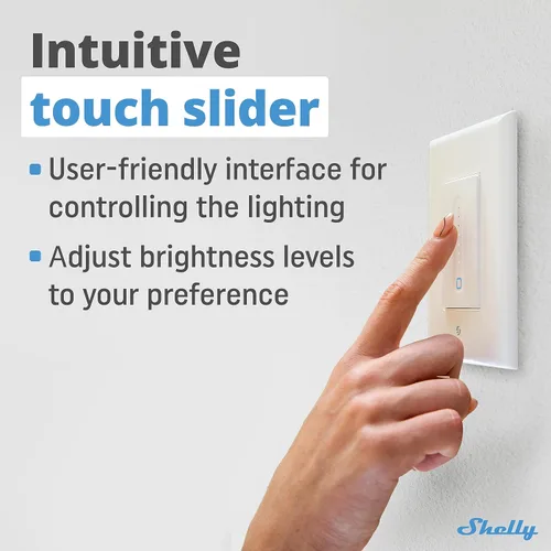 Vista 4 de Shelly Plus Wall Dimmer UL Interruptor Regulador de Pared WiFi Inteligente Automatización del Hogar Puerta de Enlace Bluetooth Compatible