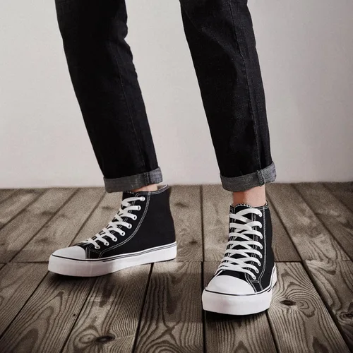 Vista 8 de ZGR Tenis de lona para hombre, con cordones, clásicos, casuales, para caminar