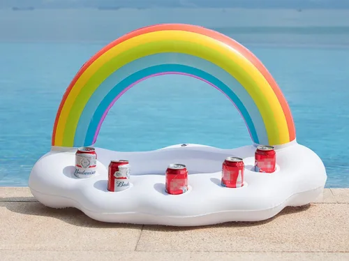 Vista 9 de Jasonwell Giant - Balsa de piña 76 pulgadas piña y piscina de verano piscina flotador inflable y Jasonwell soporte para bebidas inflables con nube