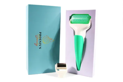 Vista 2 de Phoenix's Beauty Rodillo de hielo para cara, ojos y cuello Crioterapia Rodillo facial 2 en 1 Reducción de hinchazón y revitalización