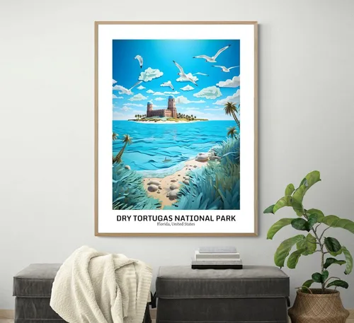 Vista 6 de Susie Arts 8 x 10 sin marco seco Tortugas Parque Nacional Papel 3D Paisaje Imagen Fotografía Natural Escénica Geográfica Arte Impresión Póster