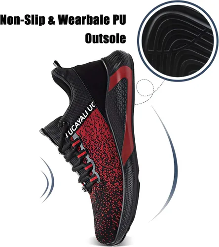Vista 4 de UCAYALI - Zapatos de seguridad para hombres y mujeres. Tenis de trabajo con puntera de acero, utilizados en la construcción, ligeros y transpirables