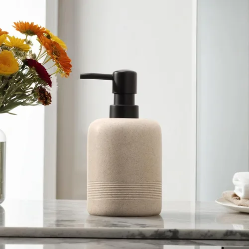 Vista 5 de Juego de dispensador de jabón, 2 unidades de 11.8 fl oz, 11 oz, dispensador de loción de jabón de manos para encimera de baño y fregadero de cocina