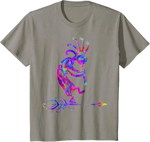 Vista 35 de Native American Kokopelli With Feather 2 - Camiseta Fan Fun, Negro, S