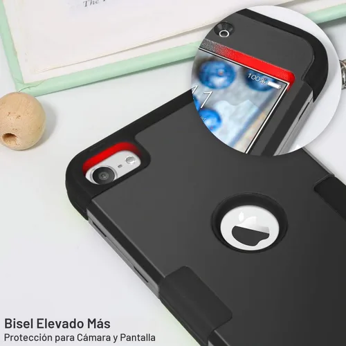 Vista 4 de IDweel - Funda para iPod Touch 7ª/6/5 Gen con 2 protectores de pantalla Negro