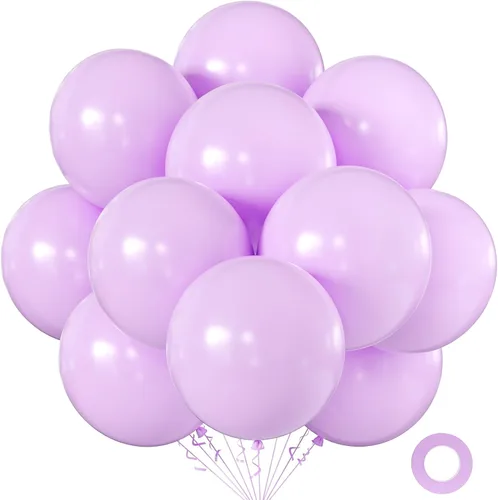 Vista 15 de KALOR Globos color morado ceniza de 18 pulgadas, 10 globos de látex mate, globos redondos grandes para bodas, baby shower, fiestas de cumpleaños