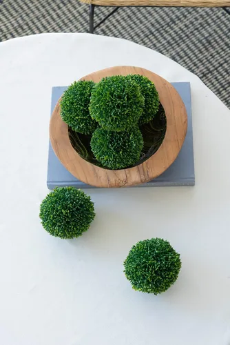 Vista 5 de A&B Home - Bolas artificiales de boj – Orbe artificial de 4 pulgadas, bolas de relleno de cuenco topiario para interiores, mesa de café, mesa
