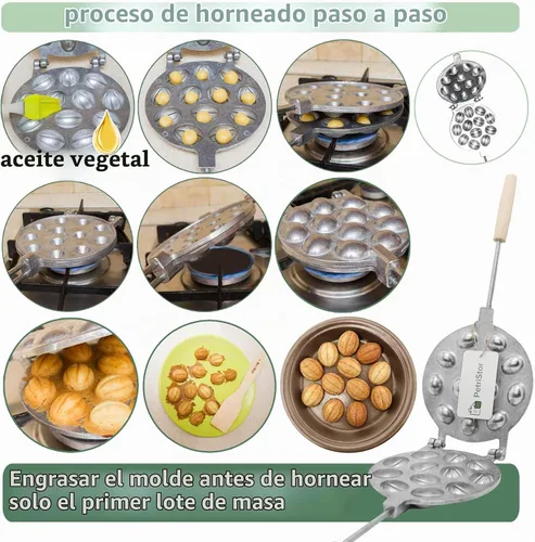 Vista 4 de Molde para galletas de nogal 12 - Oreshki Mold Maker - Moldes para galletas