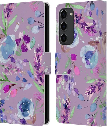 Vista 87 de Head Case Designs Officially Licensed Ninola Abstract Poppies Lilac Floral Leather Wallet Case Compatible with Samsung Galaxy A07 4G