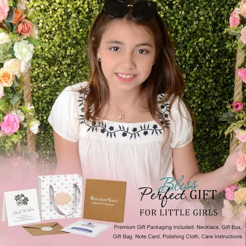 Vista 7 de Collar de plata de ley con cruz para niñas, primera comunión, bautismo, regalos de confirmación para adolescentes, joyas para niñas pequeñas
