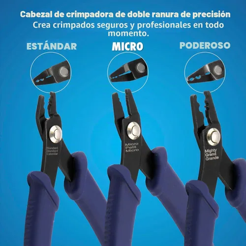 Vista 2 de Herramienta de Crimpado Beadalon Estándar - Compatible con Cuentas de Engaste #1-3, Tubos de Engaste #2-3, Azul Oscuro, 13.3 cm / 5.25 in