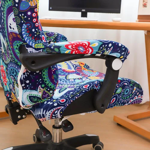 Vista 5 de FORCHEER Funda para silla de juegos con fundas para reposabrazos, estilo bohemio, 4 piezas, elásticas, para silla de computadora, juego de fundas