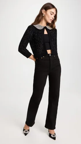 Vista 5 de Alice + Olivia Akira Cardi texturizado con cristales adornados para mujer