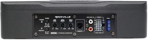 Vista 5 de Rockville SS8P Paquete: Subwoofer de 8 pulgadas, 400 W, delgado, bajo el asiento, para coche/camión, alimentado activamente, Kit de instalación