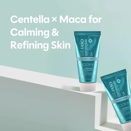 Vista 2 de IASO Dr CICA MACA CREAM Crema hidratante calmante coreana para pieles sensibles, crema reparadora calmante con centella y maca, crema diaria