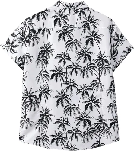 Vista 2 de SKAYS Camisas hawaianas para hombre, camisas casuales de verano con botones, trajes de playa tropicales de manga corta, camisetas de verano