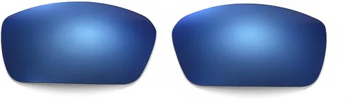 Vista 3 de Walleva Dos pares de lentes polarizadas de repuesto para lentes de sol Spy Optic DIRK, rojo fuego + azul hielo, Espejo rojo fuego recubierto